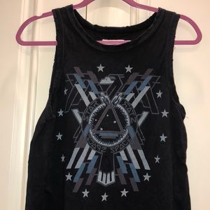 CURRENT ELLIOT black printed tank top